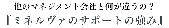 メリット ミネルヴァのサポートの強み